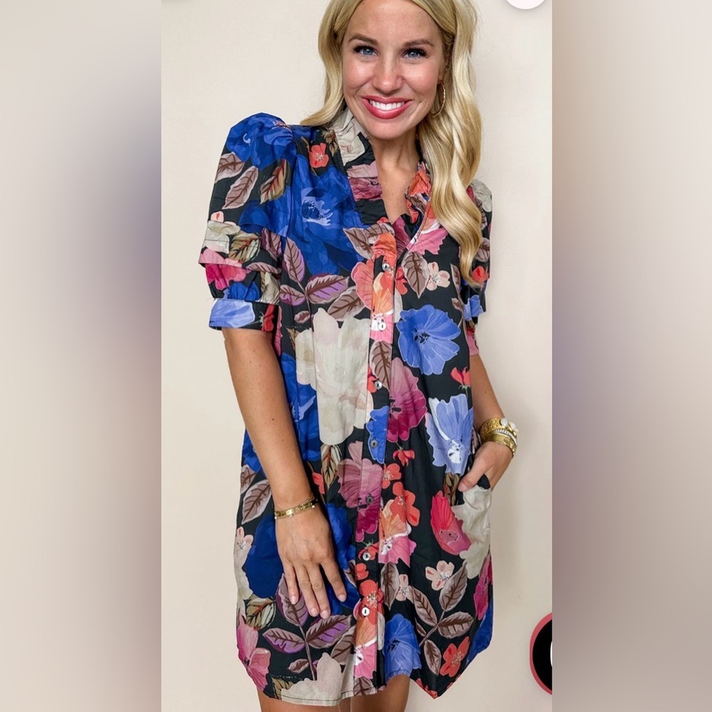 Floral Button-Up Dress MIDNIGHT BLOOM DRESS